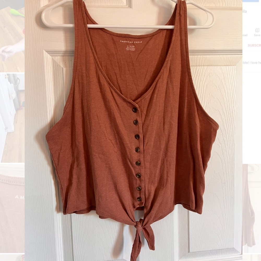 American Eagle Tie Front Tank